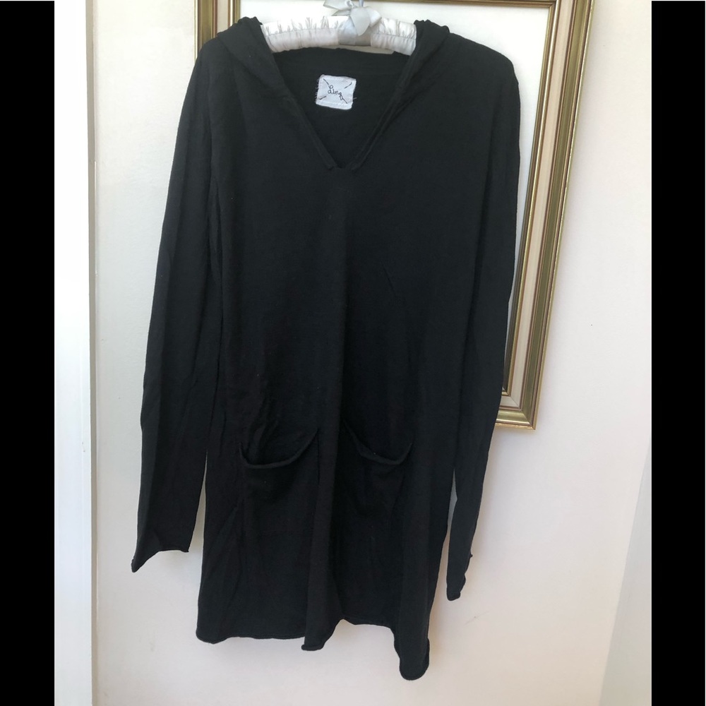 Stunning Knit Black HoodedTunic